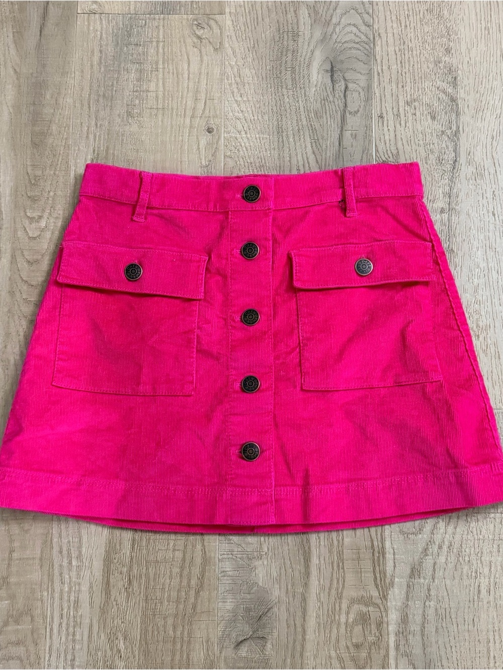 Crewcuts Hot Pink Button-Front Corduroy Mini Skirt